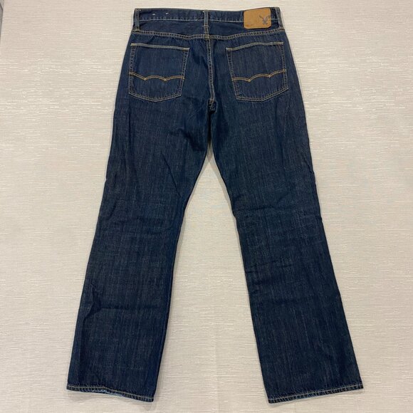 American Eagle Jeans Mens 34 x 32 Bootcut Dark Wash 100% Cotton Denim - Picture 3 of 12